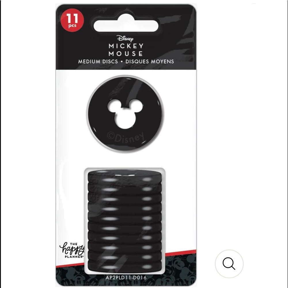 The Happy Planner Mickey Mouse Plastic Disc Set.